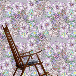 Elegante Charmante Paarse Lavendel Tuinbloemen Behang