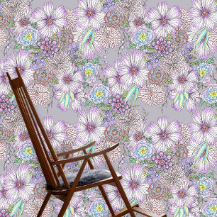 Elegante Charmante Paarse Lavendel Tuinbloemen Behang