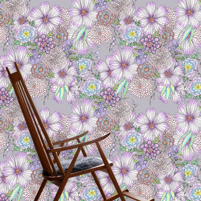 Elegante Charmante Paarse Lavendel Tuinbloemen Behang (Creator heeft geüpload)