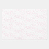 Elegante, charmante roze en witte hartjes inpakpapier vel (Voorkant 2)