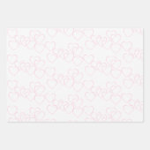 Elegante, charmante roze en witte hartjes inpakpapier vel (Voorkant)