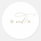 Elegante charme en gouden bruiloft zegel Stickers (Voorkant)