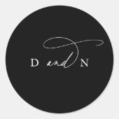 Elegante charme en zwarte bruiloft seal Stickers (Voorkant)