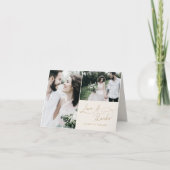 Elegante charme ivoor bruiloft foto dank u kaarten (Voorkant)