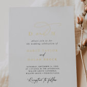 Elegante charme monogram gouden folie bruiloft uit uitnodiging