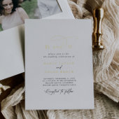 Elegante charme monogram gouden folie bruiloft uit uitnodiging