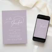 Elegante charme Paarse tuin bruiloft uitnodigingen