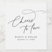 Elegante charme proost van liefde bruiloft wijn la etiket (Enkel label)