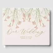 Elegante charme romige wilde bloem bruiloft gastenboek (Voorkant)
