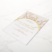 Elegante charme wilde bloem boog bruiloft goud folie uitnodiging (Gedraaid)