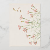 Elegante charme wilde bloem boog bruiloft goud folie uitnodiging (Achterkant)