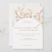 Elegante charme wilde bloem boog bruiloft uitnodig kaart (Voorkant)