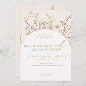 Elegante charme wilde bloem boog bruiloft uitnodig kaart (Voorkant / Achterkant)