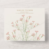 Elegante charme wilde bloem bruiloft all in one uitnodiging (Achterkant)