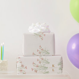 Elegante charme wilde bloem bruiloft cadeaupapier