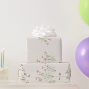 Elegante charme wilde bloem bruiloft cadeaupapier