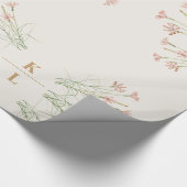 Elegante charme wilde bloem bruiloft cadeaupapier (Hoek)