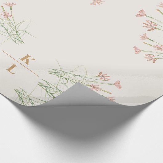 Elegante charme wilde bloem bruiloft cadeaupapier (Hoek)