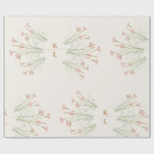 Elegante charme wilde bloem bruiloft cadeaupapier (Vlak)