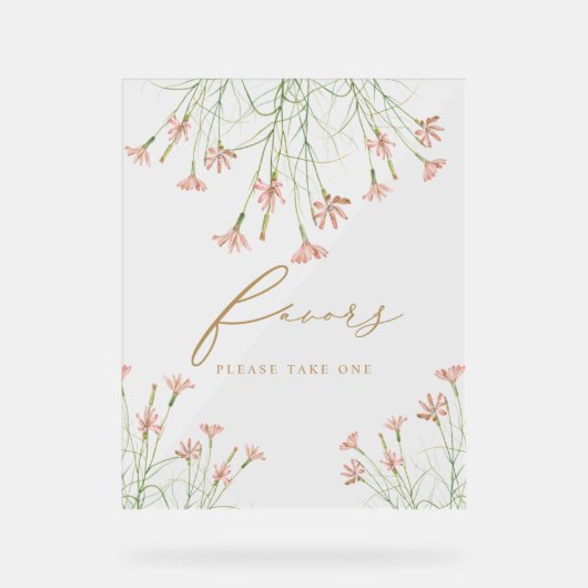 Elegante charme wilde bloem bruiloft gunsten acryl bord (Voorkant)