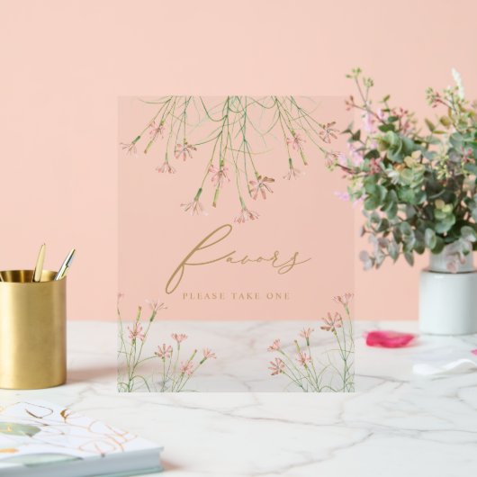 Elegante charme wilde bloem bruiloft gunsten acryl bord (Huwelijk)