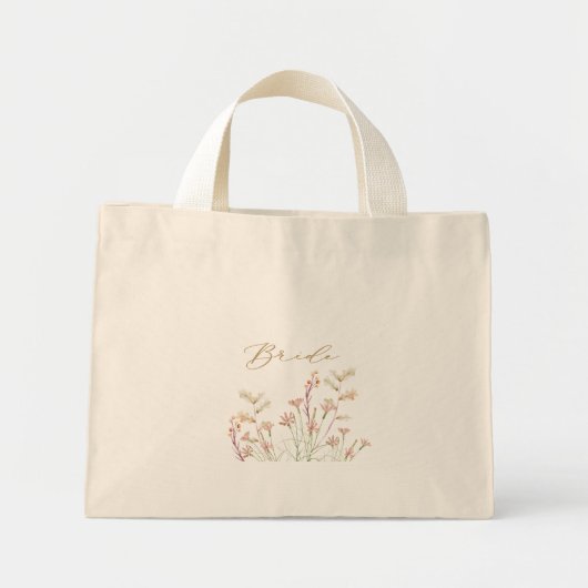 Elegante charme wilde bloem bruiloft mini tote bag (Voorkant)