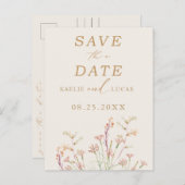 Elegante charme wilde bloem bruiloft Save the Date Uitnodiging Briefkaart (Voorkant / Achterkant)