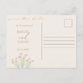 Elegante charme wilde bloem bruiloft Save the Date Uitnodiging Briefkaart (Achterkant)