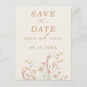 Elegante charme wilde bloem bruiloft Save the Date Uitnodiging Briefkaart (Voorkant)
