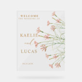 Elegante charme wilde bloem bruiloft welkom acryl bord (Voorkant)