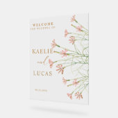 Elegante charme wilde bloem bruiloft welkom acryl bord (Hoek)