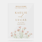 Elegante charme wilde bloem bruiloft welkom acryl bord (Voorkant)