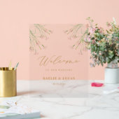 Elegante charme wilde bloem bruiloft welkom acryl bord (Huwelijk)