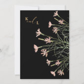 Elegante charme wilde bloem | Zwart & Goud Save The Date (Achterkant)