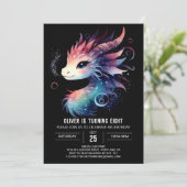 Elegante Charming Dragon Verjaardag Kaart (Staand voorkant)