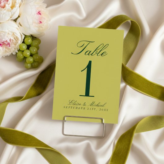 Elegante Chartreuse Eenvoudige Bruiloft Kaart