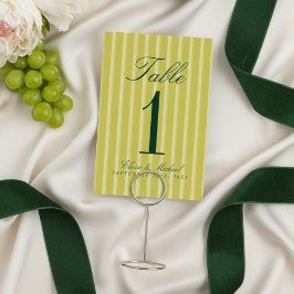 Elegante Chartreuse Eenvoudige Streeppatroon Bruil Kaart