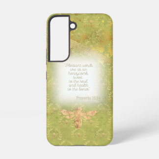 Elegante Chartreuse Groen Gouden Bij Krans Bijbel Samsung Galaxy Hoesje