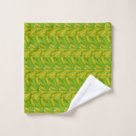 Elegante Chartreuse Groene Bloempatroon Bad Handdoek