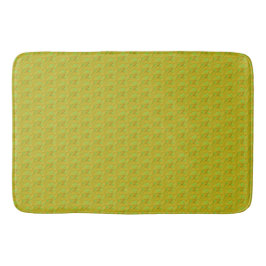 Elegante Chartreuse Groene Bloempatroon Badmat