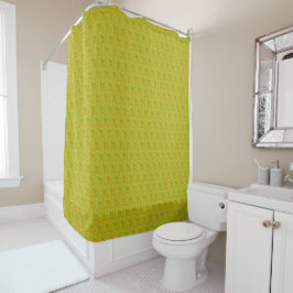 Elegante Chartreuse Groene Bloempatroon Douchegordijn