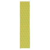 Elegante Chartreuse Groene Bloempatroon Korte Tafelloper (Voorkant)