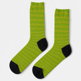Elegante Chartreuse Groene Bloempatroon Sokken
