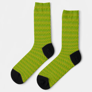 Elegante Chartreuse Groene Bloempatroon Sokken
