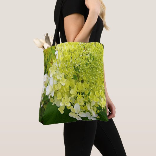 Elegante Chartreuse Groene Limelight Hortensia Tote Bag (Dichtbij)