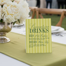Elegante Chartreuse Streep Signature Dranken Bruil Reclamebord Met Voetstuk