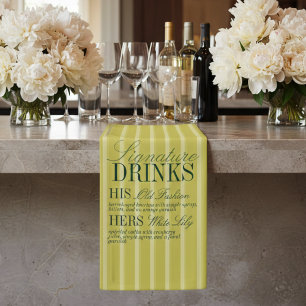Elegante Chartreuse Streep Signature Dranken Huwel Spandoek