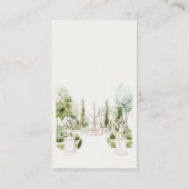 Elegante Chateau Franse Romantische Bruidsdisplay Informatiekaartje (Achterkant)