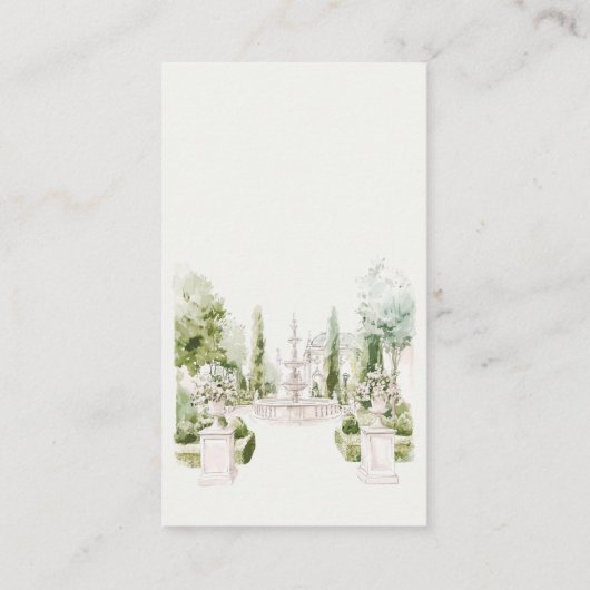 Elegante Chateau Franse Romantische Bruidsdisplay Informatiekaartje (Achterkant)