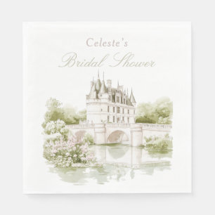 Elegante Chateau Franse Romantische Bruidsdouche  Servet